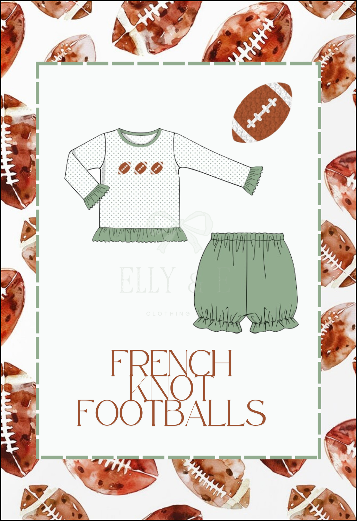 French Knot Footballs Bloomer Set