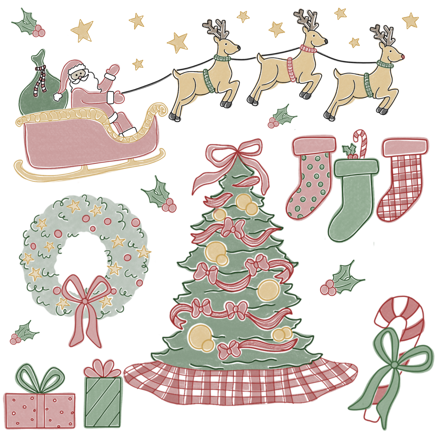 Vintage Christmas Adult Set