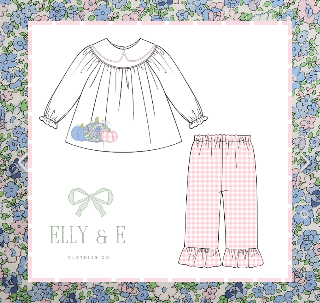 Pink & Blue Pumpkin Pants Set
