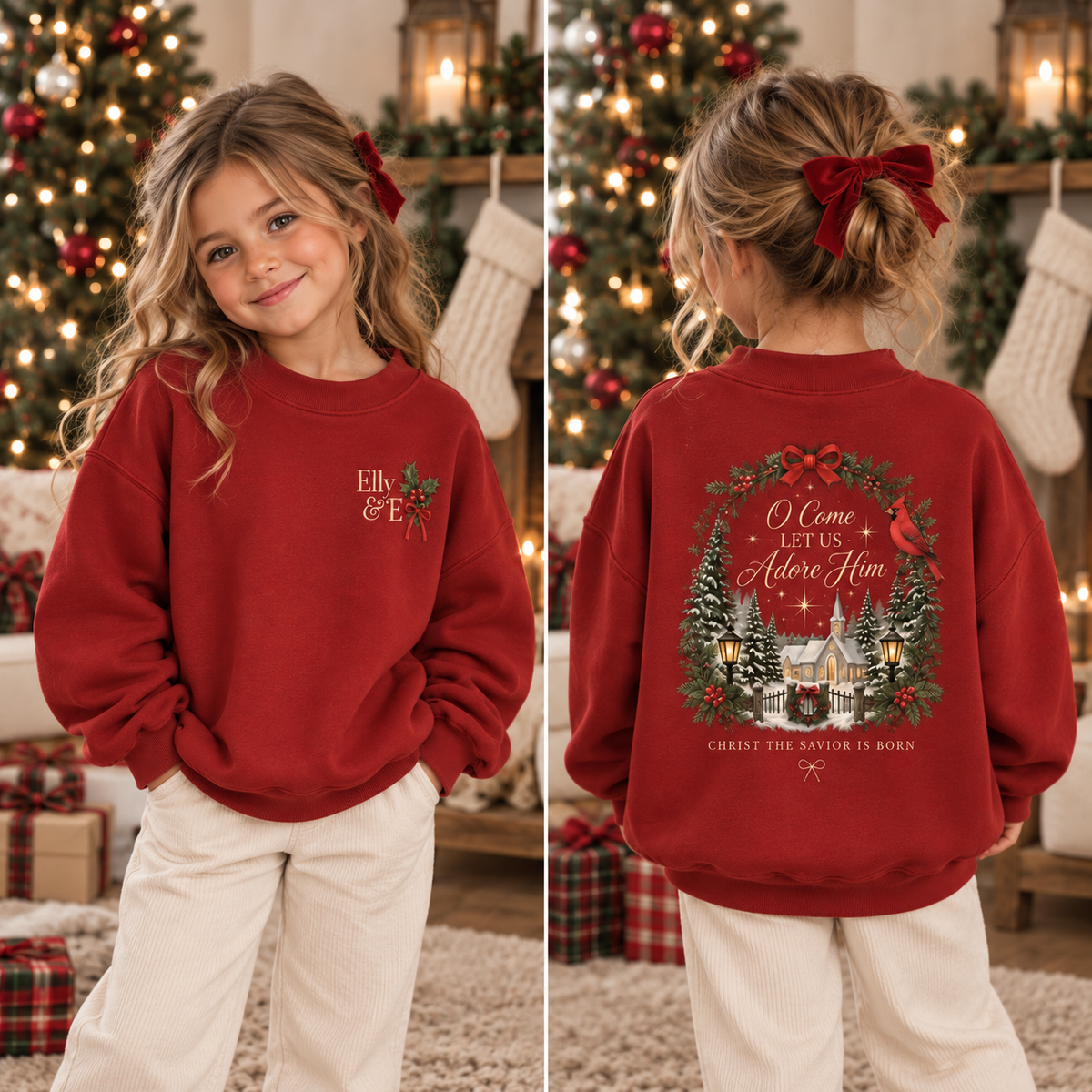 "O Come Let Us Adore Him" Kids Mock Neck (Pre Order)