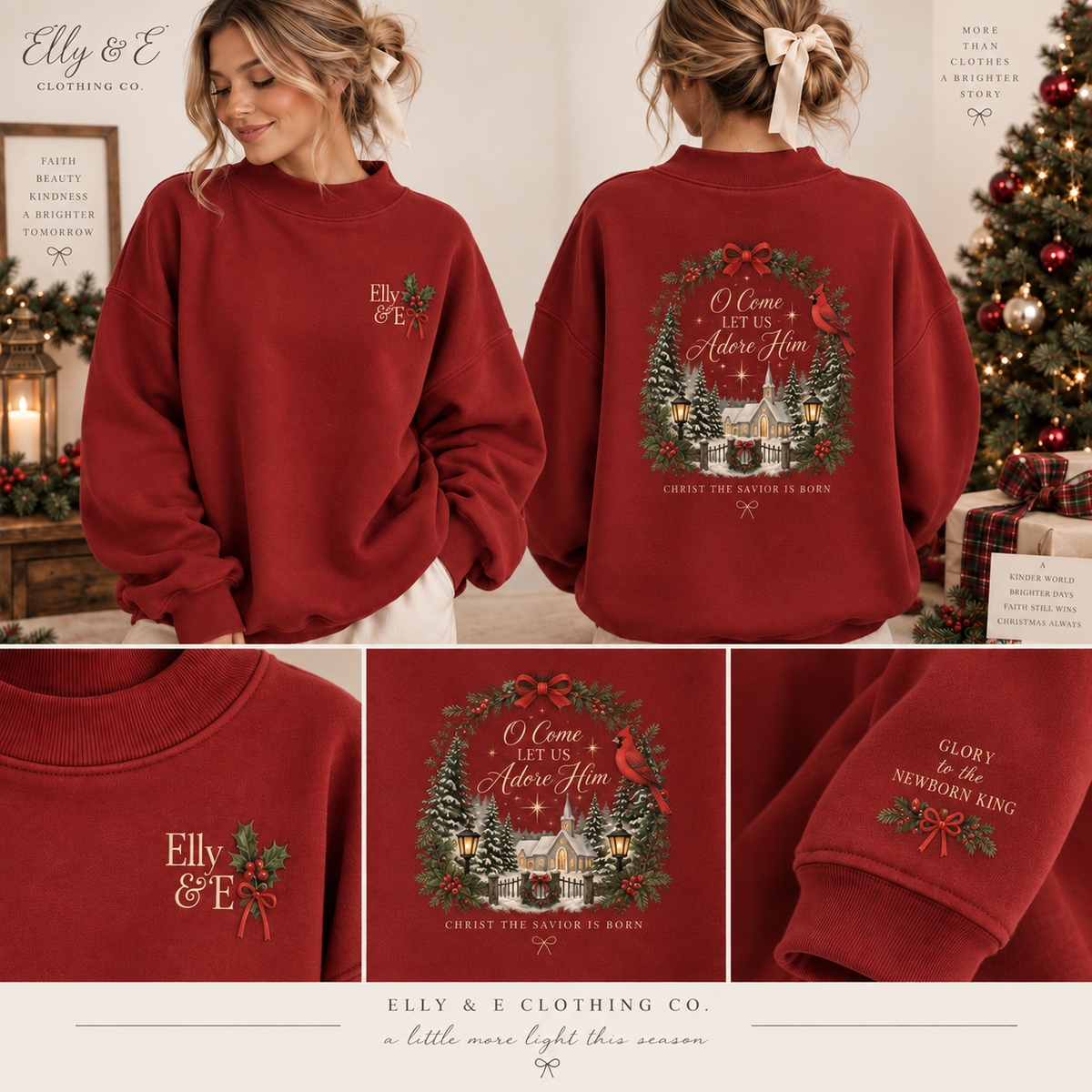 "O Come Let Us Adore Him" Women's Mock Neck (Pre Order)