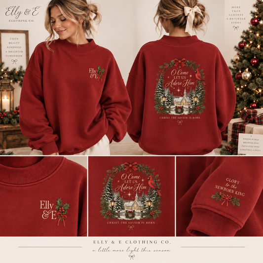 "O Come Let Us Adore Him" Women's Mock Neck (Pre Order)