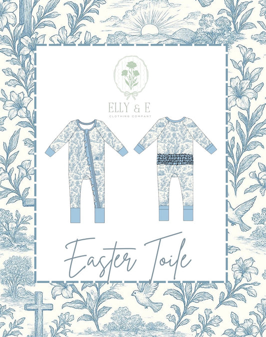 Easter Toile Girls Zippy