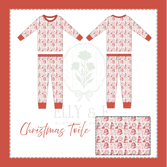 Christmas Toile 2PC Set