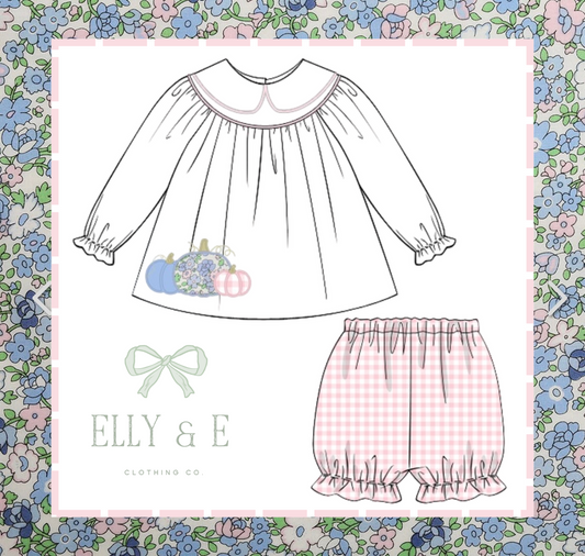 Pink & Blue Pumpkin Bloomer Set