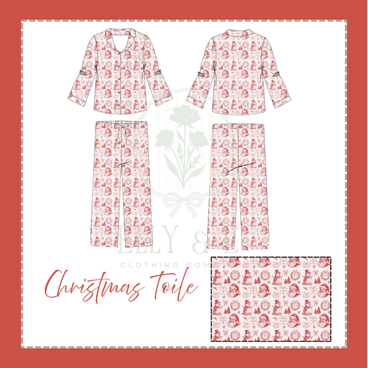 Christmas Toile Adult Set