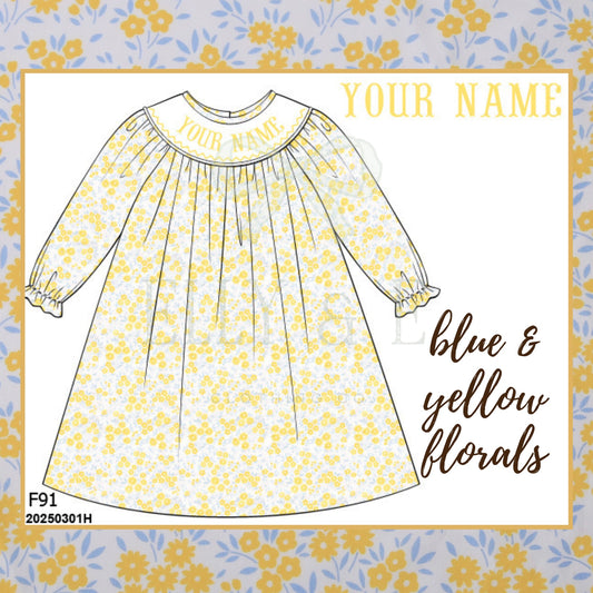 Blue & Yellow Floral Dress