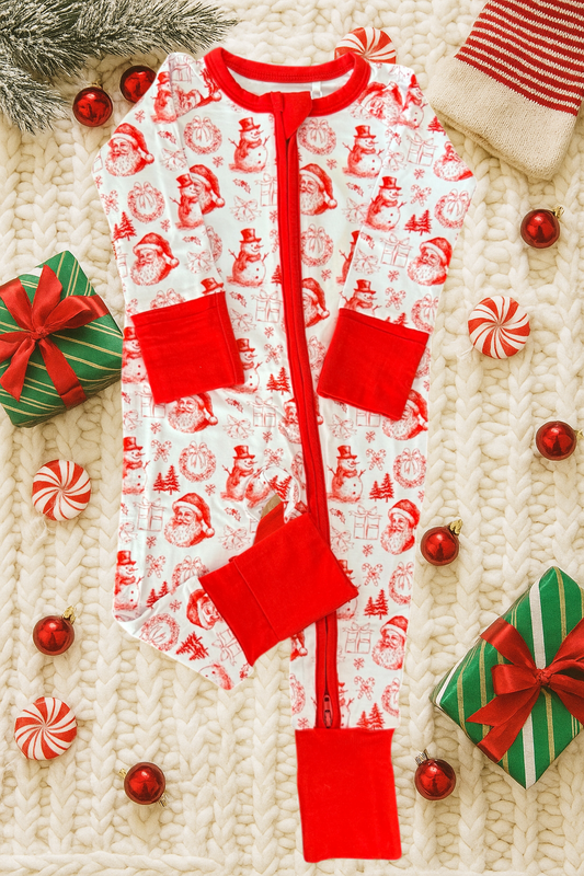 Christmas Toile Boy Zippy