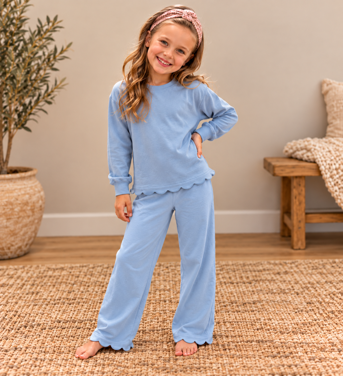 Blue Girls Scallop Set
