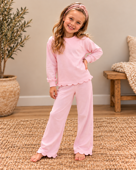 Pink Girls Scallop Set
